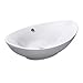 Durovin Bathrooms Ceramic Bathroom Basin - Countertop Sink Oval Vessel Sink - Smooth Bottom With Overflow Slot (630 X 420 X 155mm