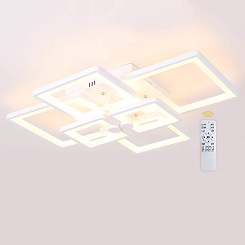 Plafonnier LED dimmable 108W design rectangulaire blanc 106cm