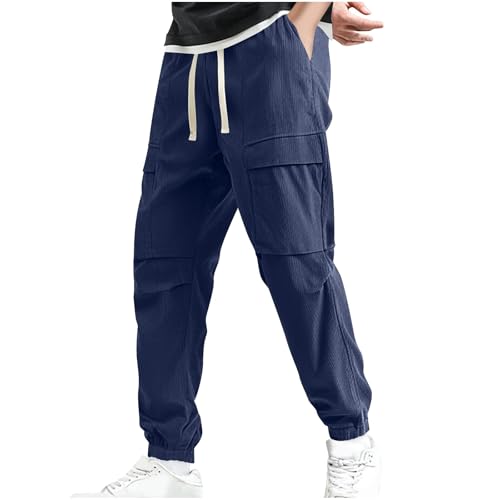 Active Pants for Men Elastic Waist Drawstring Sports Pants Fall Summer Casual Breathable Workout Trousers Fashion