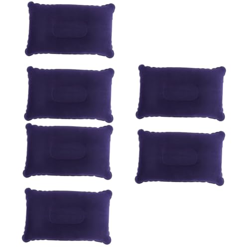 Yardwe 3sets Ultra-Lightweight Inflatable Pillow Portable Travel Pillow Flocking for Outdoor Activities 2pcs*3