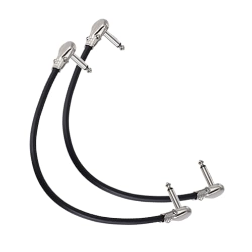 ノーブランド品 2個 エレキギターのエフェクトライン 楽器 ギター供給 パッチケーブル キーボードケーブル ギターケーブル オーディオ接続線 ベースエフェクターケーブル 塩ビ Black