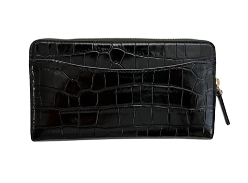 Tory Burch 145345 Britten Embossed Black With Gold Hardware Leather Women's Zip Continental Wallet4