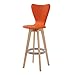 LYP Taburete De Bar Madera Silla Moderna rotación Sillas for Bar Giratorio taburetes for la Cocina Cafe House (Color : Orange, Size : 63CM)