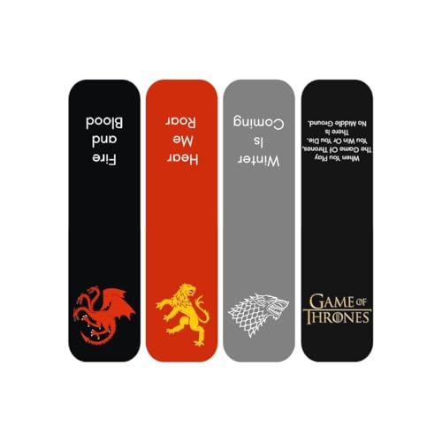 Image of Zesta Magnetic Bookmark Set of 7 | Aesthetic Book Mark for Reading | Cute Anime Bookmarks for Kids, Students | Book Accessories for Novels, Gifts for Readers(Game of Thrones Bookmark, 9X2.5 Cms)