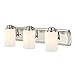 3-Light Bathroom Light in Satin Nickel and Satin White Glass