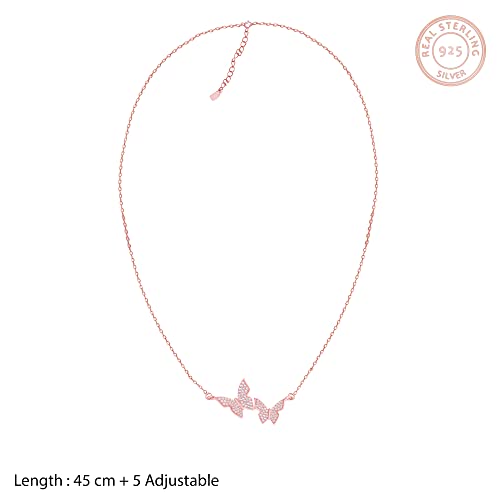 Image of GIVA 925 Silver 18k Gold Plated Rose Gold Zircon Necklace | Gifts for Women & Girls