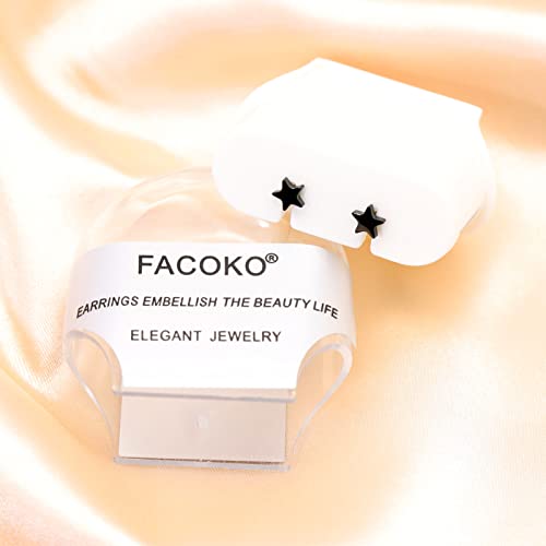 Pure Titanium Heart Earrings Women Flat Star Earring Moon Nickel Free Hypoallergenic Stud Earrings for Sensitive Ears, Bar Earring Stud, Rose Gold/Gold/Black/Silver3