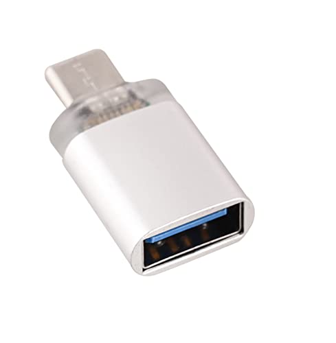 Image of JGD PRODUCTS USB Type C Male 3.0 to Female OTG Adapter with Light Indicator Compatible with All Type C Enabled Devices (Silver Matte with Light Indicator)