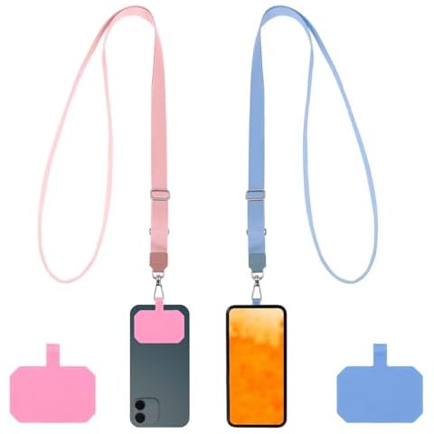 WLLHYF Phone Lanyard 2 Pack Adjustable Neck Strap Universal Crossbody Phone Charm Tether Multifunctional Patch Lanyards Fit All Smartphones Cover