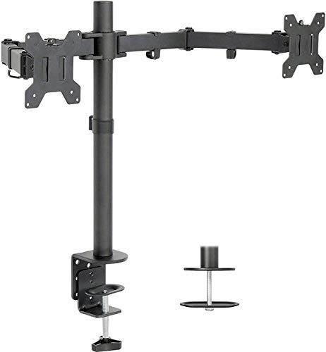 Image of HP 22uh 21.5-inch Full HD 1920 x 1080 LED Backlit LCD Monitor 2-Pack Bundle with Desk Mount Clamp Dual Monitor Stand