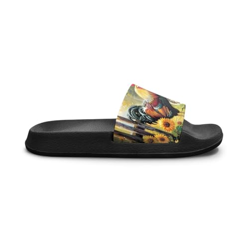 Image of Unisex Slides for Girls Boys Comfortable Slippers Slides Non-slip Shower Shoes House Fashion Thick for Indoor & Outdoor Gifts
