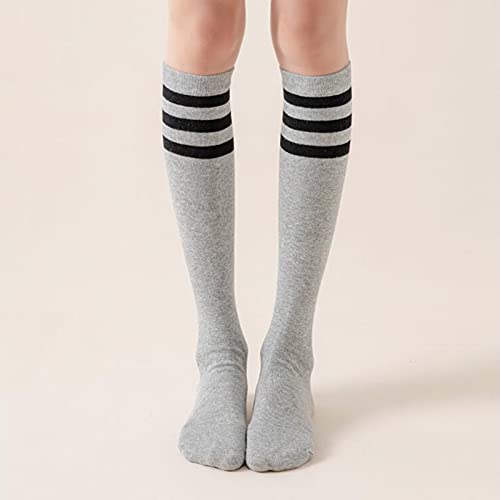 Image of DRESHOW 3 Pairs Cotton Knee High Socks for Women Solid Knit Knee Long Stocking Leg Warmer All Season Gift