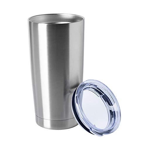 HASLE OUTFITTERS 20oz Tumblers Stainless Steel Mugs with Lid Double Wall Vacuum Insulated Coffee Cups for Cold Hot Drinks 1 Pack Stainless Steel