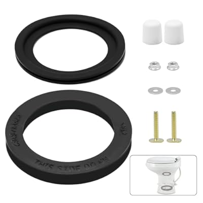 RV Toilet Seal Kit Compatible with Dometic 300 310 320 Series RV Toilets, 385311658 Flush Ball Seal and 385311652 Base Seal Gasket Replacement Parts with Mounting Hardware Kit, 2 in 1 Camper Set