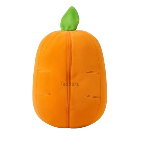 Image of Rabbit with Chain Reversible Carrot Bunny Orange Soft Toy for Girls Boys Kids, Zipper Animal Stuffed Baby Teddy Gift Birthday, 20 cm