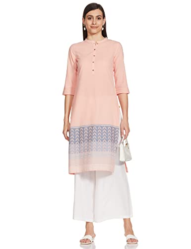 Image of Aurelia Women's Cotton Regular Fit Solid Regular Kurta