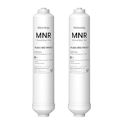 Waterdrop WD-MNR35 Remineralization Filter, 1/4" Quick Connect Mineral Filter for Undersink Reverse Osmosis System, Restore Essential Minerals for RO System, RO Mineral Filter System, 2-Pack