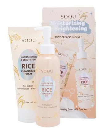 Rice Cleansing Set, Moisturizing & Brightening, Cleansing Foam and Oil Duo