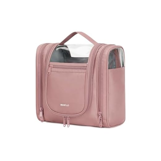 ECOHUB Bolsa de higiene pessoal de viagem visível para mulheres, bolsa de higiene pessoal, antiqueda e zíper prometida suavemente, organizador de maquiagem de viagem resistente à água para recipiente