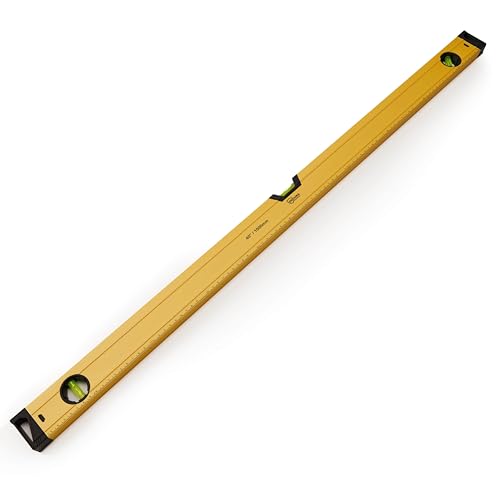 Wasserwaage 100 cm lang und magnetisch für Profi und Heimwerker geeignet Magnetwasserwaage mit drei Libellen und 100cm Lineal aus Aluminium (100cm)