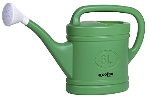 Regadera de plástico para jardín | Capacidad de 6 litros | Color Verde
