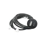 ImBros Car Dashboard Flush Mount 4/6Pin Type C USB 2.0 Female Dock Panel Extension Cable Adapter Fit Compatible Motorcycle Boat Andro1d Head Unit (Color : G)