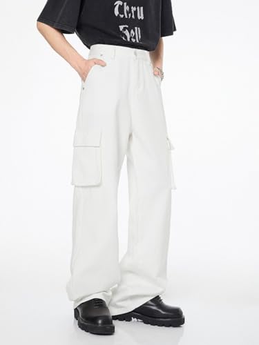 Jeans Pants Trousers Denim Spring Loose Straight Leg Classic Retro High Street Handsome2