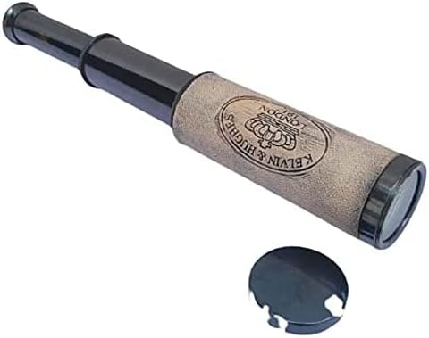 Nautical Handmade Maritime Brass Black Leather Nautical Spyglass Telescope 9 Inch Gift