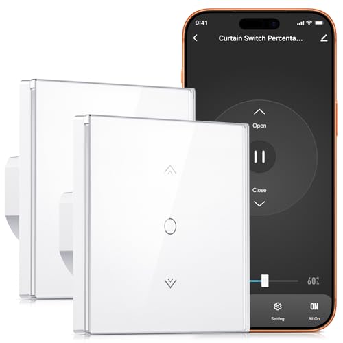 【Nuevo Chip】Alexa Interruptor Persiana Wifi, Etersky Interruptor de Persianas Inteligente, Persiana y Toldos Electricos WiFi, Interruptor Cortina Compatible con Alexa y Google Home, 2Piezas