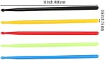 SINJEUN 10 Pairs Multi Color Nylon Drum Sticks, 16" 5A Plastic Drumsticks Bulk for Musical Instrument Percussion Accessories (Green, Black, Red, Yellow, Blue)