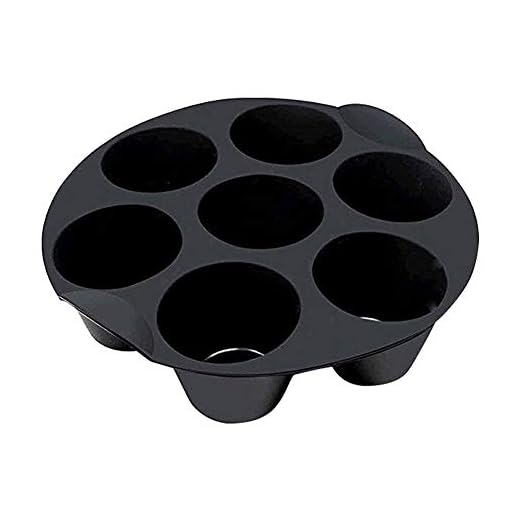 GeKLok 18 cm/21 cm luftfritös muffinsformar i silikon, muffins, 7 koppar rund muffinsform, bricka luftfritöstillbehör, kan användas för att göra kakor, muffins, choklad, lätt att rengöra