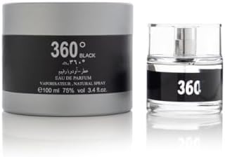Arabian Oud 360 BLACK 100 ml | Eau de Parfum for Him | Bergamot, Green tea and Sandalwood | Oriental and Fruity Scent.