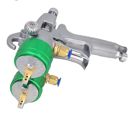 Pistolet natryskowy z podwójną dyszą, pneumatyczna maszyna do malowania 1200 obr./min, podajnik ciśnieniowy, do gładkiego malowania, mechaniczny, elektroniczny (A)