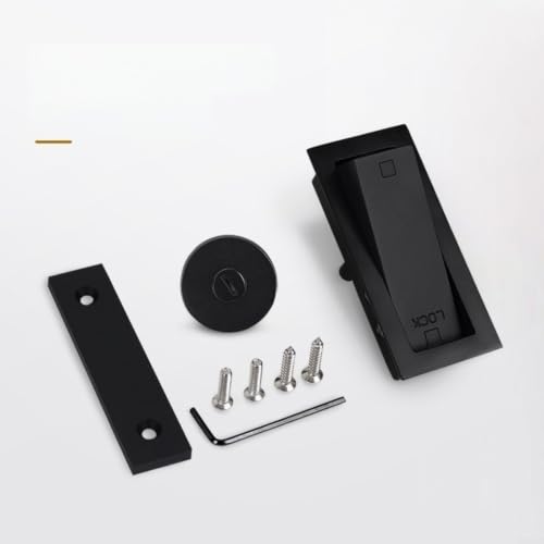Cerradura de puerta corrediza elegante en aleación de zinc negro para interiores de 35-45mm 4