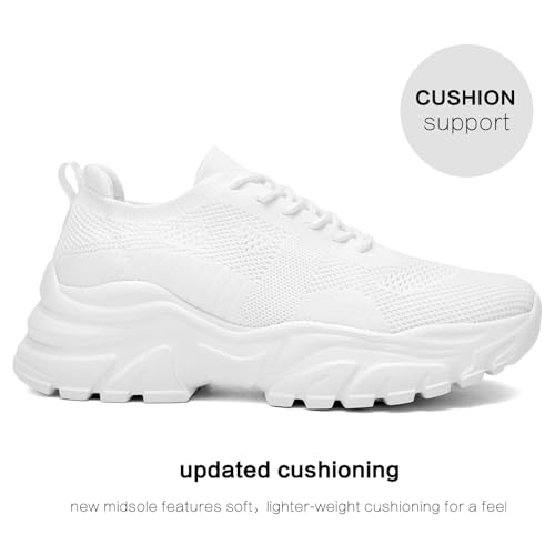Image of Womens Walking Shoes Non Slip Ladies Running Fashion Athletic Sneakers Work Gym Tennis Athletic Sports Comfort Breathable Lightweight Mesh Soft Sole