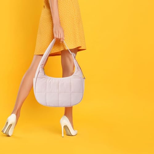 Underarm Bag Zipper Quilted Tote Bag for Festive Vacation Work Traveling Shopping2