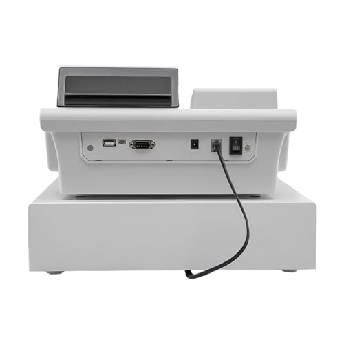Image of 48-Button Cash Register, Cash Register Box Cash Register with Scanner for Restaurants and Supermarkets 14.2 x 13.2 x 10 Inch (White)
