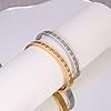 Eigso 8MM 18K Gold Bangle Bracelet for Women Stainless Steel Rhinestone Boho Wristlet for Woman #2