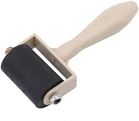 #N/A Ristiege Hard Rubber Brayer Roller Wooden Handle Brayer Roller Ink Art Craft Oil Painting Tool