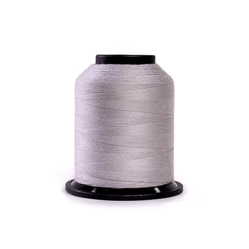 Finesse Thread Solid Colors | 100% Polyester, 3ply, 50wt | Thread Cones | 100% Polyester Thread for Quilting and Sewing (Silver, 1,100 Yards)