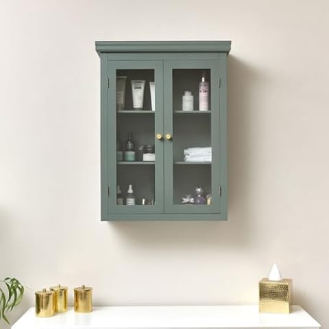 Melody Maison Green Glass Fronted Wall Cabinet Cover