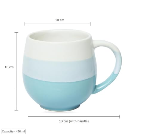 U & U UNIQUE UTILITIES Large Ceramic Coffee Mug (450 ML) | Milk Mug | Microwave & Dishwasher Safe | Coffee Cups | Ideal for Home, Office & Gift (Sea Green)