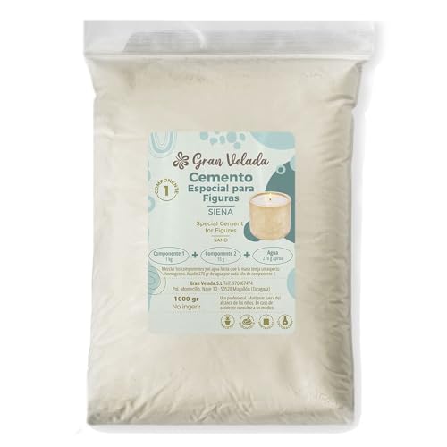 Cemento para figuras color siena de 1 kg con decoración especial, ideal para manualidades y objetos decorativos. Libre de imperfecciones. Descúbrelo | 1000 gr