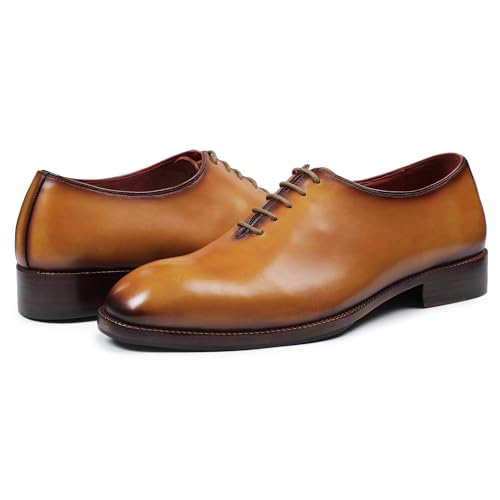 Image of Lethato Handcrafted Wholecut Oxford Men's Genuine Leather Lace Up Dress Shoes