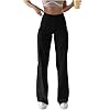 Straight Leg Jeans for Women Solid Color Classic High Waist Casual Button Zip Denim Pants with Pockets Black