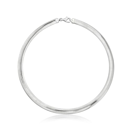 Ross-Simons Italian Sterling Silver and 18kt Gold Over Sterling Reversible Omega Necklace2