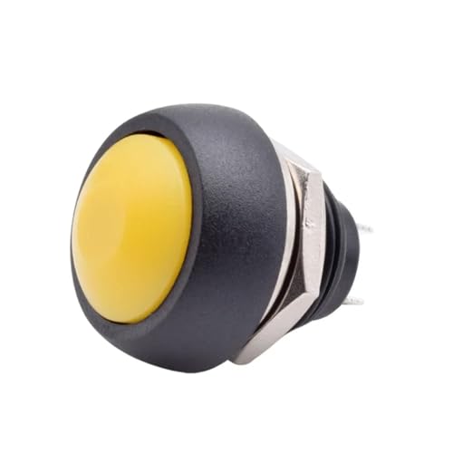 Pulsador de reinicio de 12mm interruptor pequeño amarillo para reparar paneles