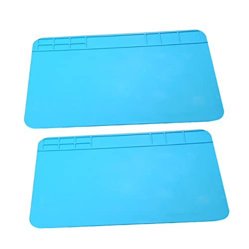 Uonlytech 2pcs Silicone Work Mat Repair Pad Solder Station Soldering Mat Small Parts Mat Esd Mat Silicone Project Pad Working Mat Soldering Stations Silicone Pad