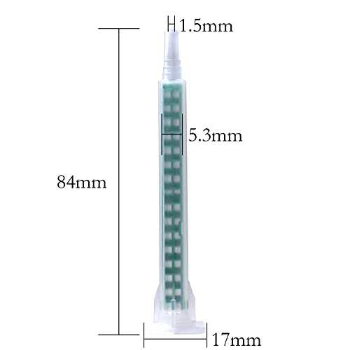 YINENGD 50 Stück Mischrohr, 84mm Mischdüse Spritze, Statisches Mischrohr Grün, AB Mischrohr für Nadel AB Klebepistole AB Kunststoffrohr