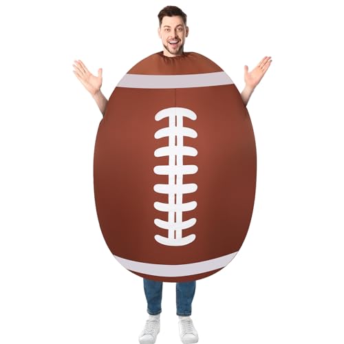 Hollowfly Adult Inflatable Costume 4.9-6.2 Ft Halloween Costumes For Men Women Funny Blow Up For Sports Party(Football)